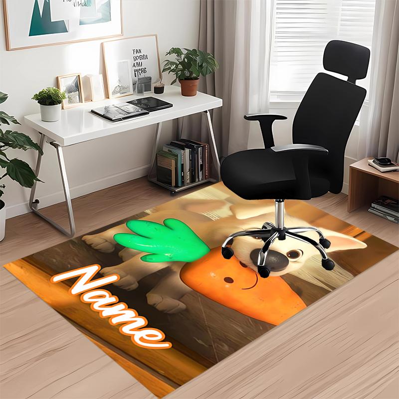 Custom Name Bolt Printed Carpet, for Office Chair Living Room Bedroom Kitchen Room Decor Gifts.