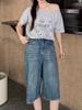 Women's New Tang Wide-Leg Seven-Point Jeans - Summer 2026 Relaxed Straight-Leg Style