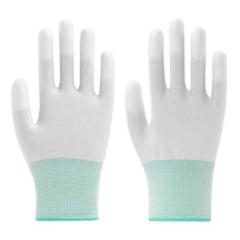10Pairs Nylon PU Coated Work Gloves, 13-Gauge Breathable Anti-Slip Gloves for Repair, Construction and Gardening