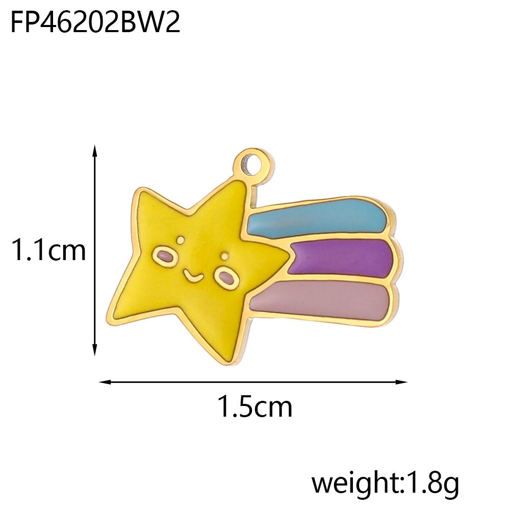 CARLIDANA Colorful Heart Shaped Gold Plated Stainless Steel Pendant Designs Rainbow Star Trendy Cloud Charms for DIY Jewelry