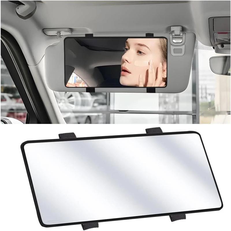 Car Mirror For Sun Visor Large Screen Portable Makeup Mirror Hd Vanity Mirror For Truck Suv Interior Rear View Mirror