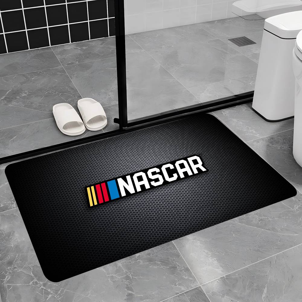N-NASCARS Racing Car Bathroom Mat INS Style Soft Bedroom Floor House Laundry Room Mat Anti-skid Welcome Doormat