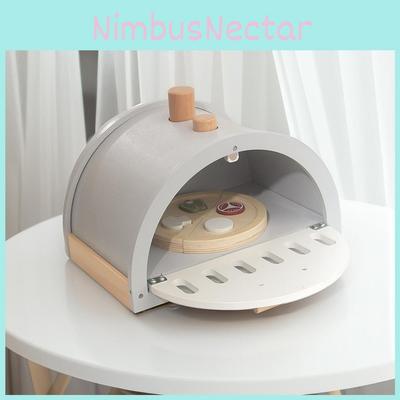 Cuptor de Pizza Simulare din Lemn Distractiv Model Set Jucării Copii Pentru Vârste de la 3 la 6 Ani