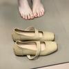 French Square Head with Mary Jane Shoes 2025 Autumn New Retro Inner Height Increase Ballet Light Shoes