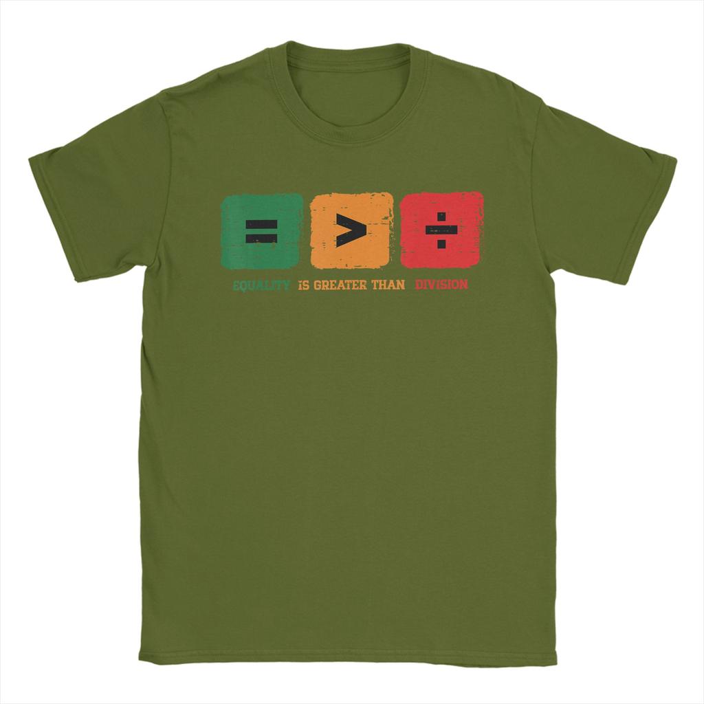 Equality Is Greater Than Division Black History Month 100 Cotton T Shirt For Unisex T Shirts Tee Shirt Plus Size Dropshipping Tops