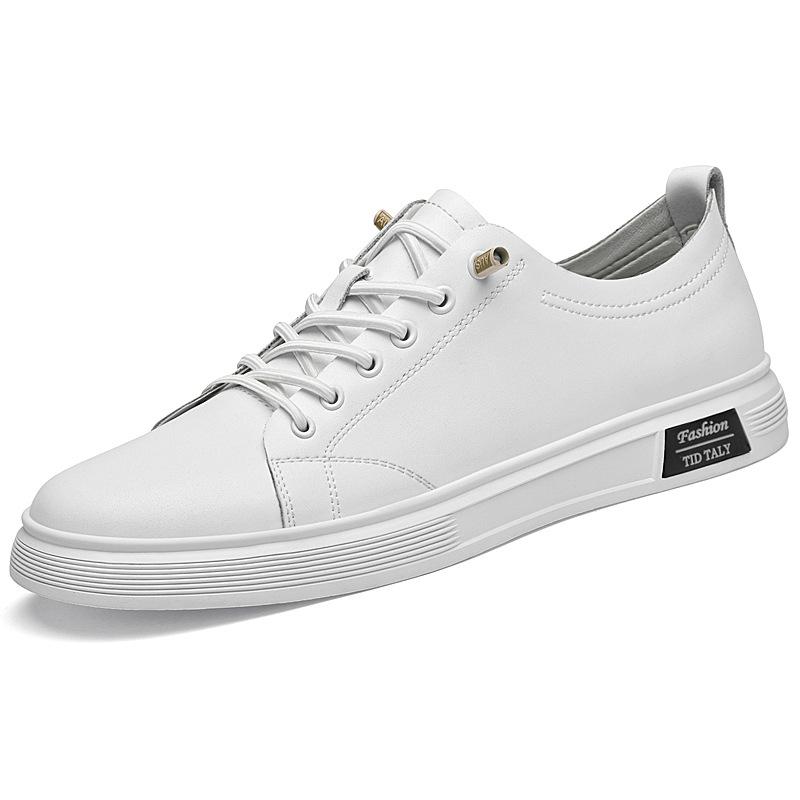 

Men s shoes spring low-top board shoes foreign trade large size leather surface white shoes round head youth work versatile leather shoes men 46 белый