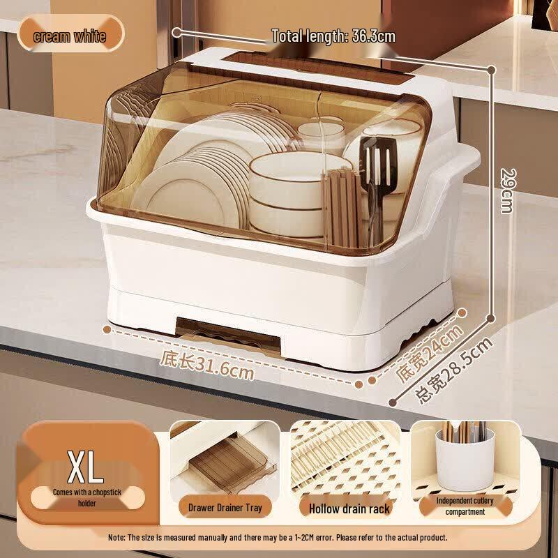 Nordic Countertop Plastic Dish Drying & Storage Rack