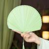 New Chinese-Style Solid Color Folding Fan with Bamboo Frame, Traditional Style for Women, Suitable for Hanfu Dance, Portable Fan for Summer Cooling