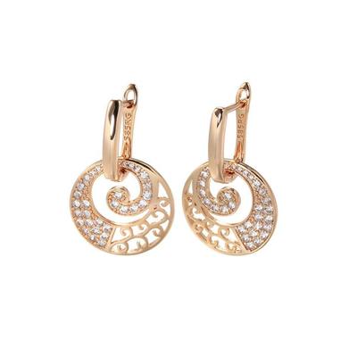 Rose  Latest Fancy Stylish Copper Zircon Bali Earrings for Women and Girls