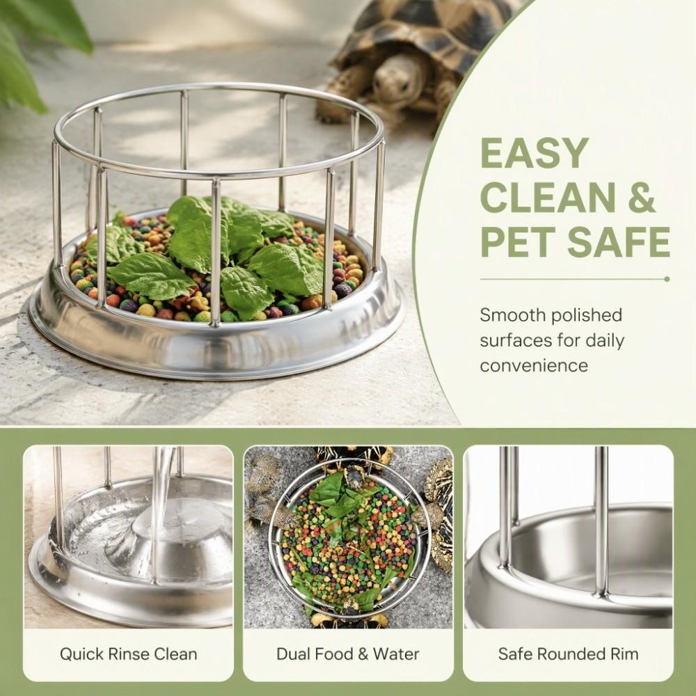 Dual-Purpose Reptile Food Bowl Smooth Edge Tortoise Feeder Bowl Water Turtle Dish Reptile Pets