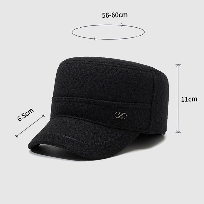 Middle-Aged Cap Men's Warm Ear Protection Cap Autumn Winter Flat Cap Father Cap