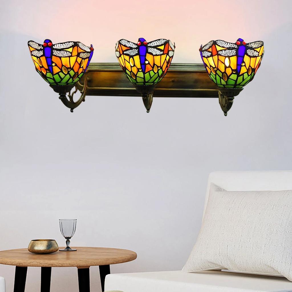 Three Headed Dragonfly Vintage Industrial Wall Light with E27 Socket, Perfect Lighting Fixture for 10m² Dining Room & Library