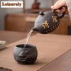 220ML Chinese Dragon Phoenix Purple Clay Teapot Hot Water Color Change Xishi Pot Tea Brewing Kettle Zisha Kung Fu Teaware Gift