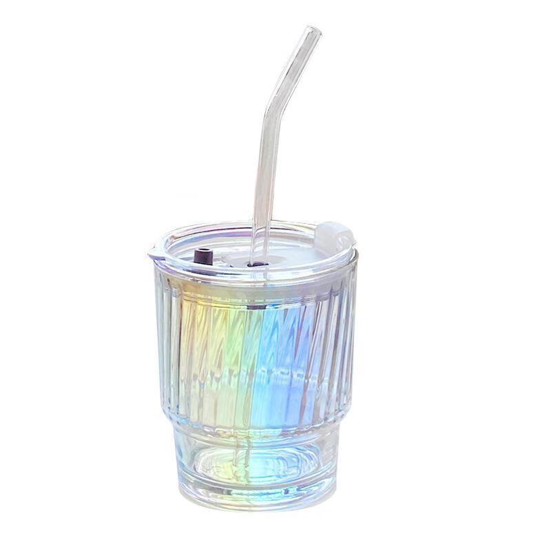 

Dual-Use Glass Drinking Cup with Straw