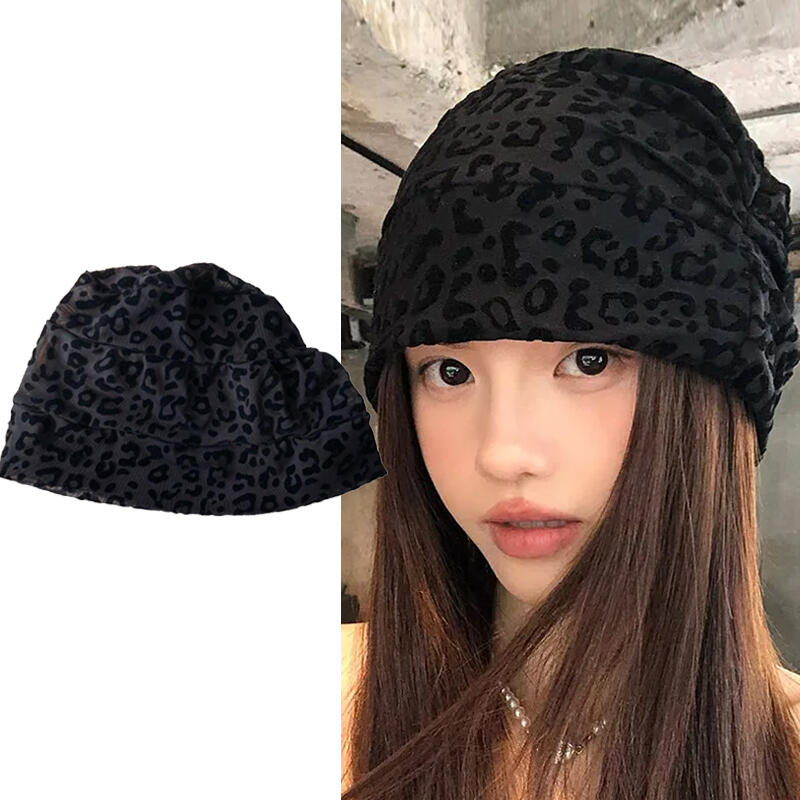 Bonita Leopard Print Hopi Fashion Bucket Hat Beanie black