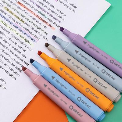 Large Capacity Triangular Morandi Macaron Highlighter Pen, Broad Tip for Students