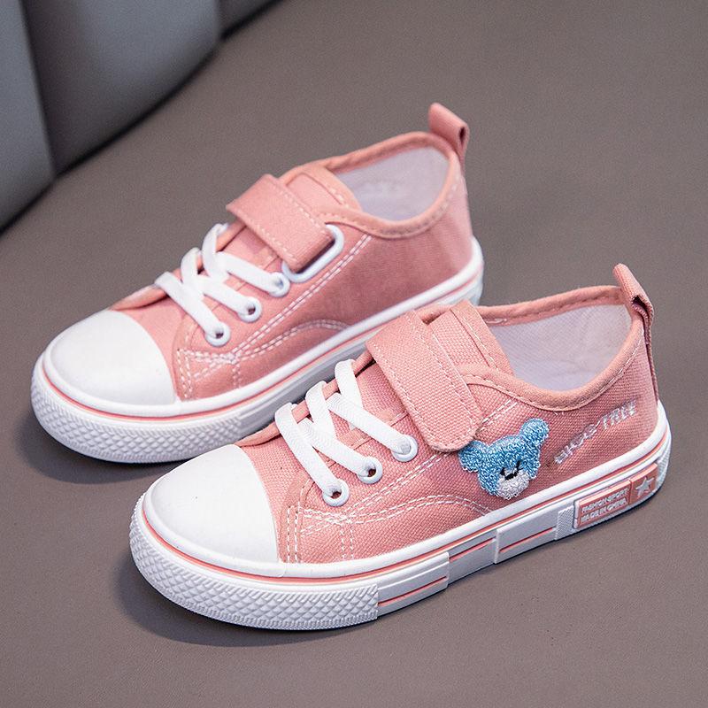 Frühling Low Top Weiche Sohle Baby Casual Turnschuhe Kinder Jungen und Mädchen Cartoon Bestickt Atmungsaktive Segeltuchschuhe