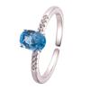 Niche Design S925 Sterling Silver Natural Topaz Garnet Citrine Color Treasure Ring Women'S Fashion Earrings