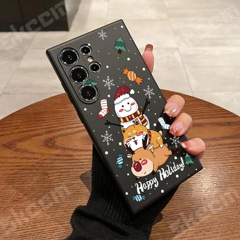 Christmas New Year Soft TPU Phone Case For Samsung Galaxy S24 Ultra S23 Plus S22 S20 FE A55 A54 A73 A72 A71 A51 A50 A35 A15Cover
