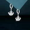 S925 Sterling Silver Cat's Eye Apricot Leaf Earrings - Women's Trendy Ancient Style Dangle Jewelry 2026