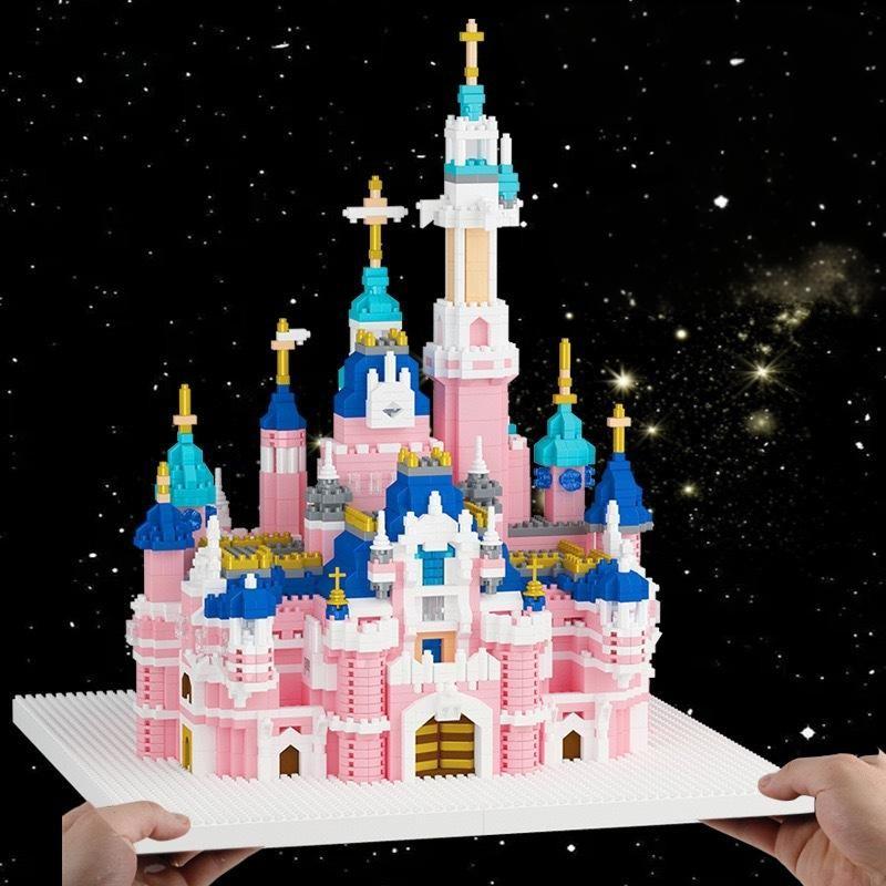 Pink Castle Princess Building Block Diy Assembling Toy Decoration Kids Gift
