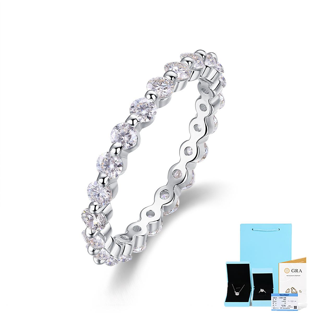 

Кольцо S925 Silver Frozen Frame Now с закрытым корпусом из муассанита Beauty No. 8