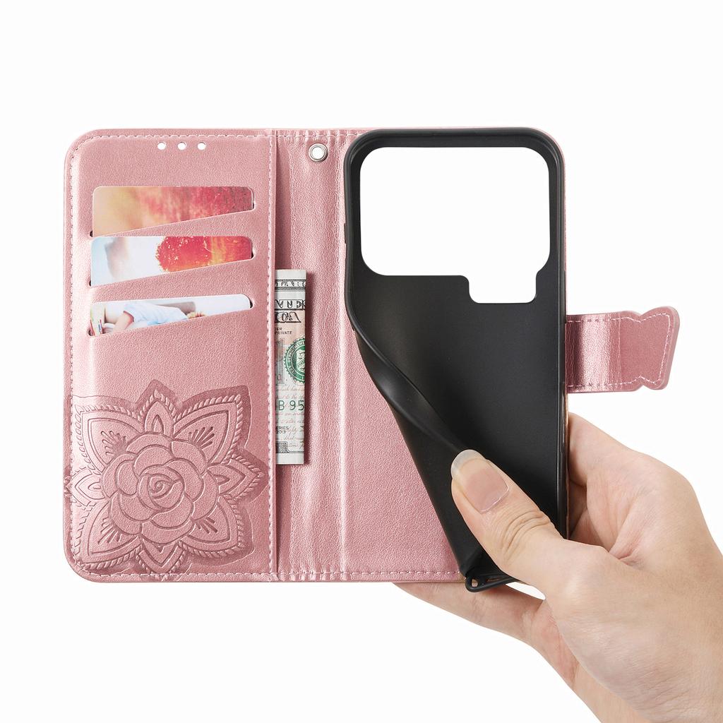 For Xiaomi 17 Pro Max Case with Strap Butterfly Pattern PU Leather Wallet Phone Cover