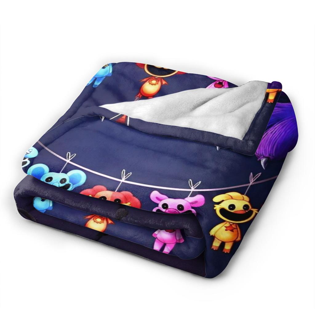 Cartoon S-Smiling Critters Anime Blankets Game Plush Novelty Warm Throw Blanket for Home Autumn/Winter