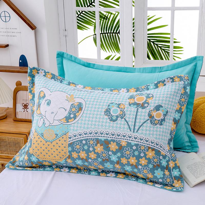 2 Piece Adult Children Household Cotton Gauze Pillowcase Fixed Not Falling Lace Couple Home Hotel Decor