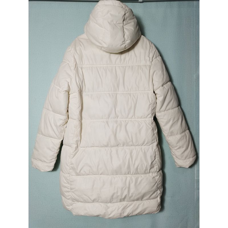 Original Order Leftover Stock down Cotton White Hooded Cold Protective Clothing Female Mid Length Long Length Windproof, Waterproof and Warm Outwear