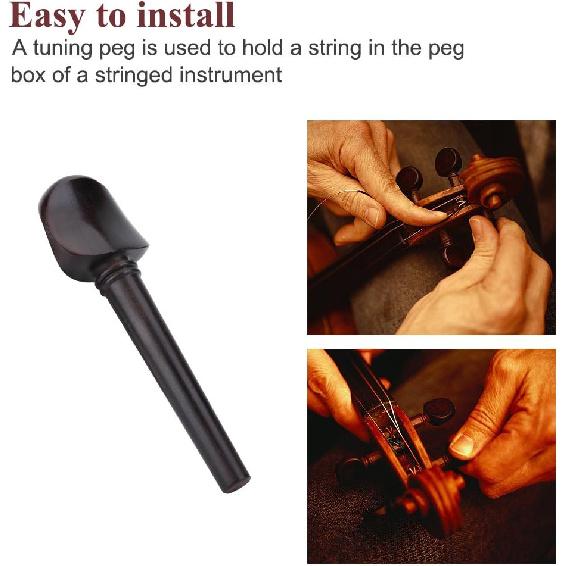 4pcs Cello Tuning Peg No Hole Ebony Wood 4/4 Cello Peg Elegant Musical Instruments Parts Cello Tuning Pegs Cello Tuning Pegs 4/4 Cello Tuning Pegs