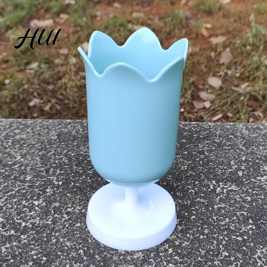 Textured Pen Holder Tulip Cute Desktop Organizer for Girls Students Smooth Surface Multi-Function Pencil Cup Desk Decor Home Office Wear-resistant