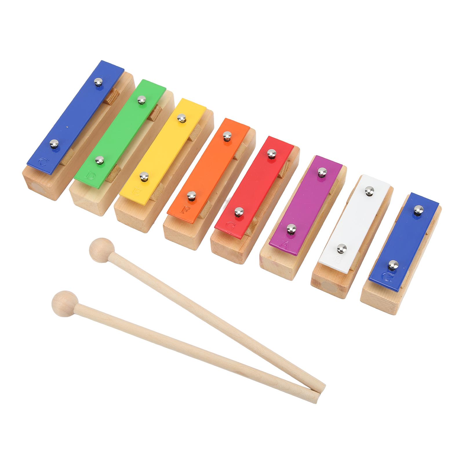 

Деревянное пианино-стучалка 8 тонов Разноцветные клавиши Ксилофон Блок Развивающая музыкальная игрушка