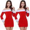 Elegant Xmas Off-shoulder Velvet Dress For Women Perfect For Christmas Parties