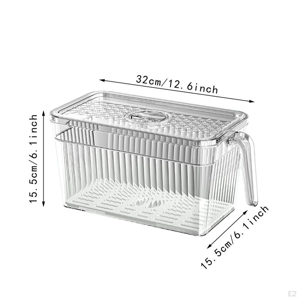 Food Organizer Container for Fridge with Drainage System