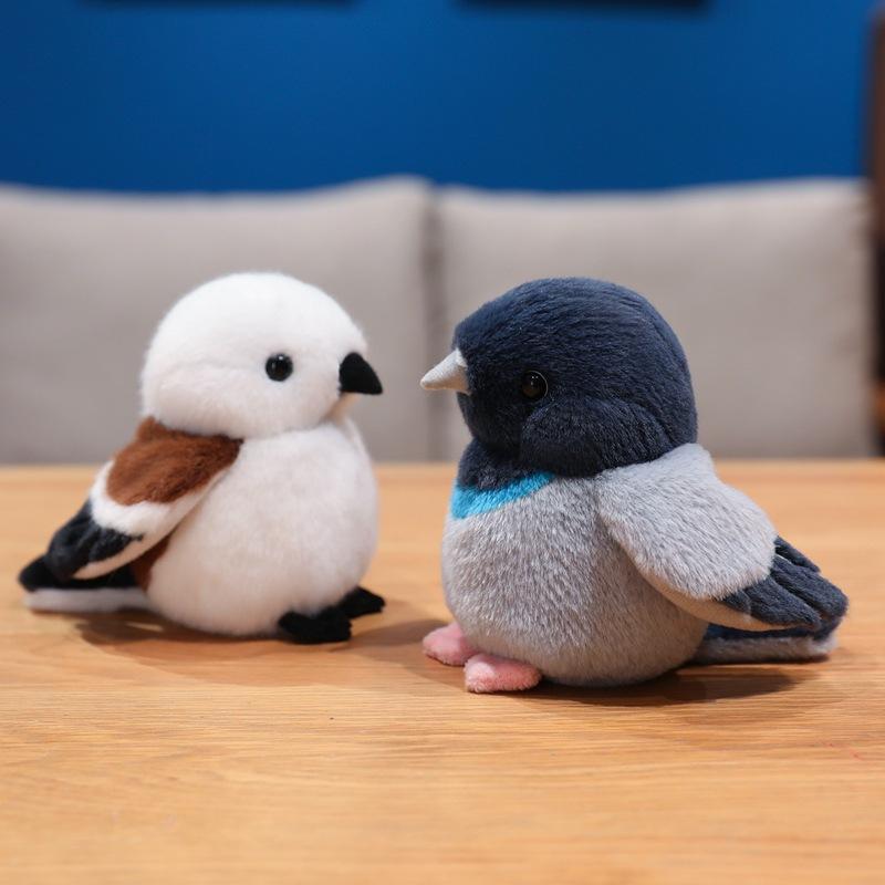 Niedliches Vogel Plüschtier 12cm Meise Eisvogel Taube Vogel Stofftier Puppe