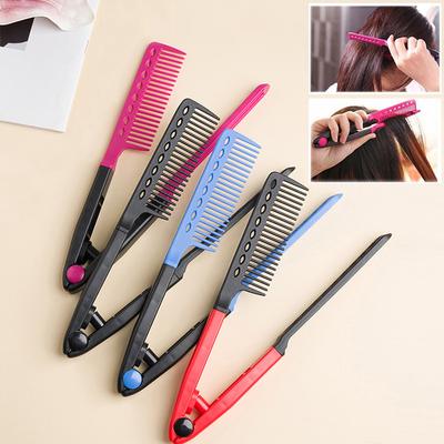 V Type Hair Straightener Brush Diy Hairdress Tool Hairdressing Combs Natural Hair Styling Curling Comb Hair For Male And Female