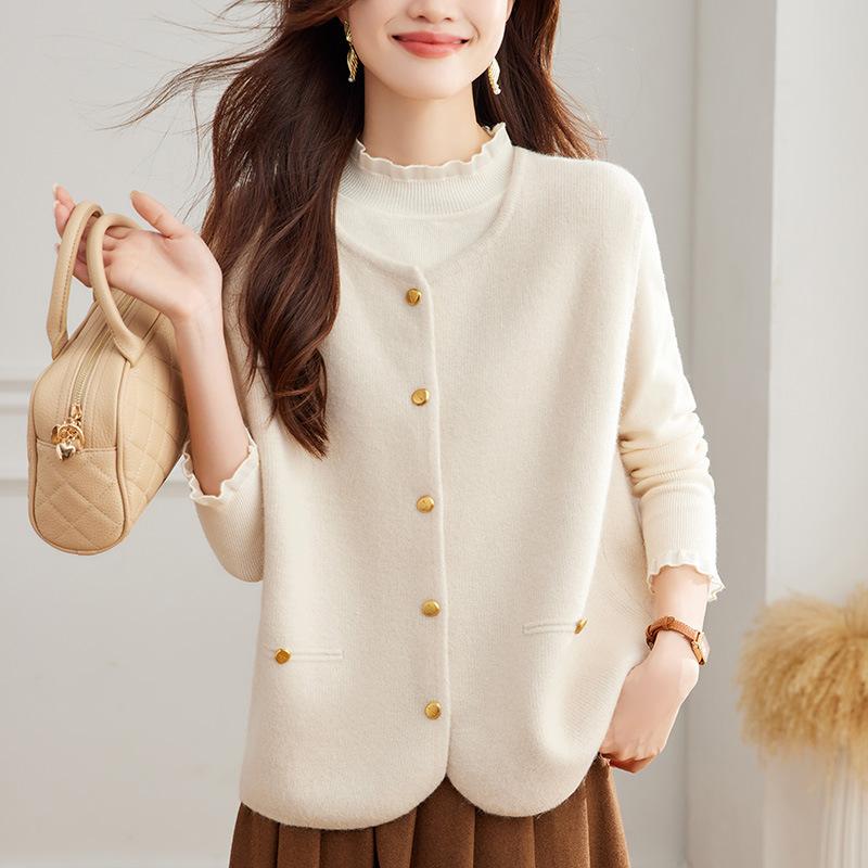 Round Neck Cardigan Vest for Women In Spring New Korean Style Versatile Fashion High-end Knitted Vest