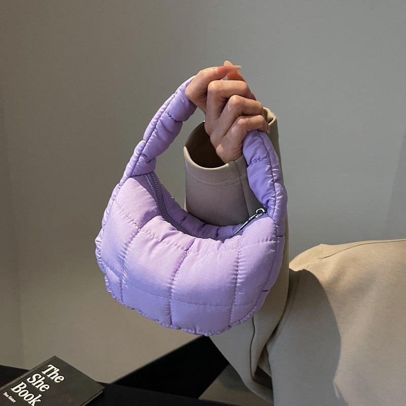 Mini cloud bag rhombus new simple down bag handbag mini small bag mobile phone bag