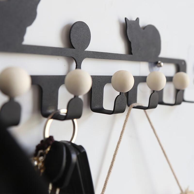 MDNG No-Drill Deer 8-Hook Wood Wall Coat Rack