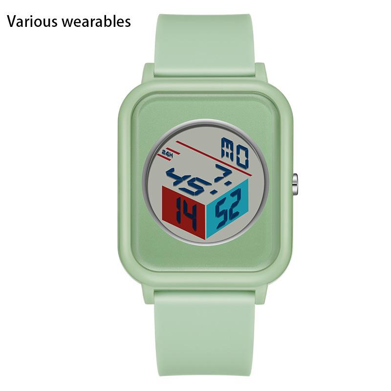 Kreativní trojrozměrné hodinky s ciferníkem pro studenty a studenty Elektronické hodinky Venkovní vodotěsné multifunkční elektronické hodinky s budíkem