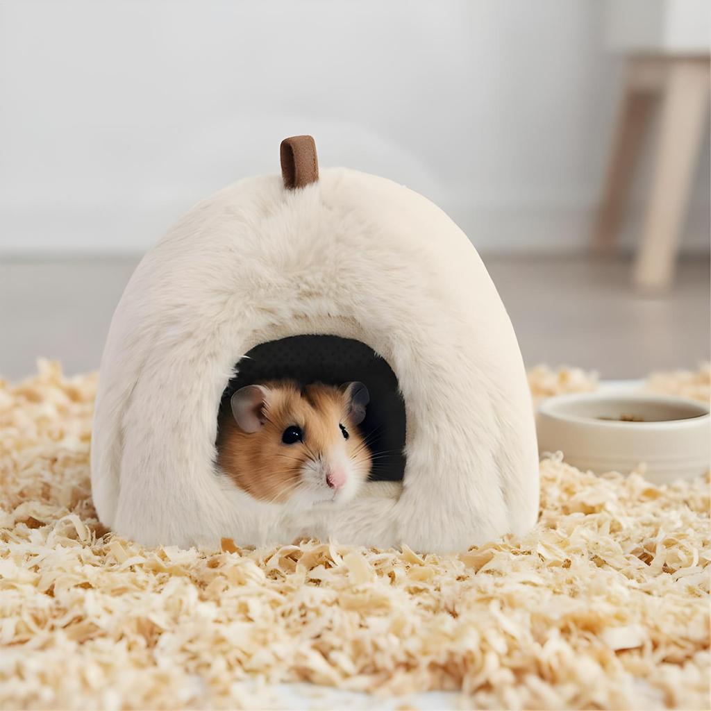 Hamster House Pet Plush Winter Warm House Detachable Hook Inner Pad Hamster House Plush Bed For Resting Playing Sleeping