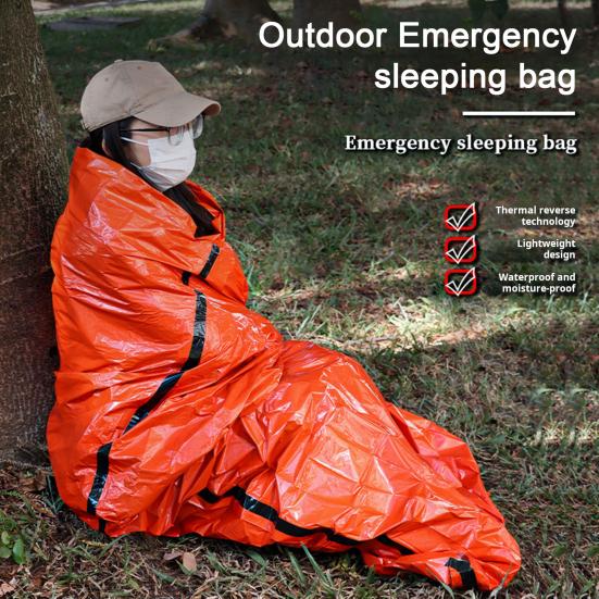 Emergency Sleeping Bag Thermal Emergency Blankets Life Bivy Sack Waterproof Survival Sleeping Bag for Outdoor Adventures Camping Hiking