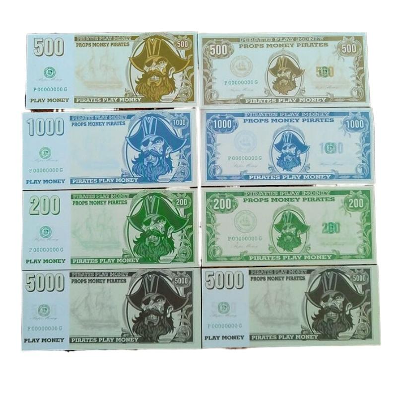 100PCS Pirate Currency Banknotes Props Festival Paper Money Kids Toys New Face Value Prop Game Banknote Home Halloween Decor