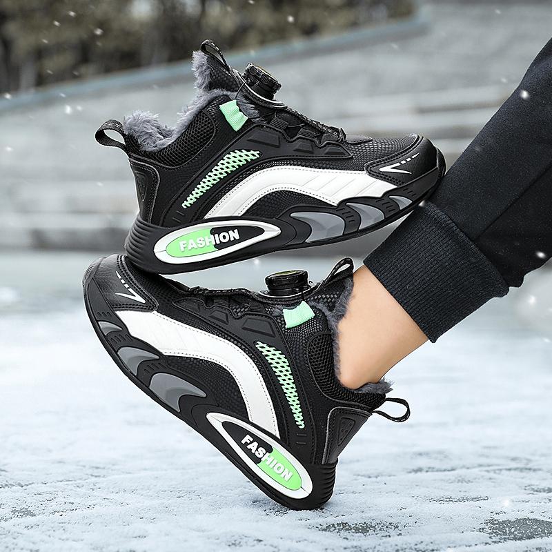 Winter Children Anti Slip Wear Resistant Velvet Warm Cotton Shoes Sports Leisure Sneakers Snow Boots for Kids