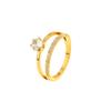 Simple, Light and Luxurious Double-layer Micro-paved Single Titanium Steel Ring, Women's Ring,