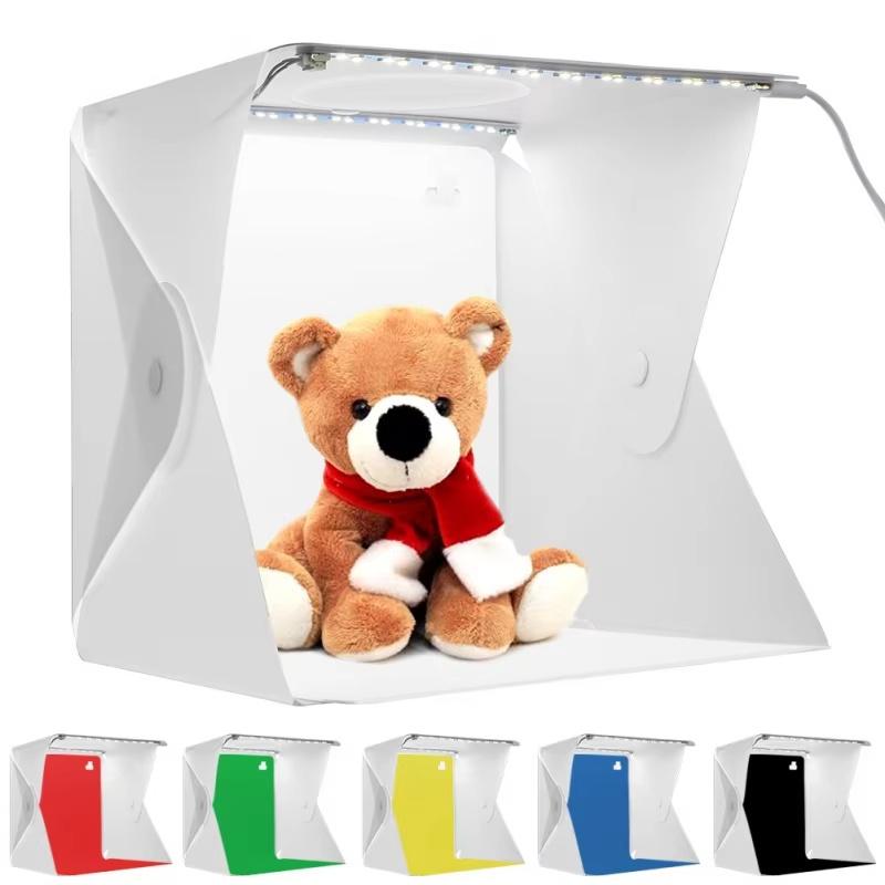 Photography LED Light Room Photo Studio Light 6 Color Backdrops Photobox For DSLR Camera Portable Folding Photobox Photography