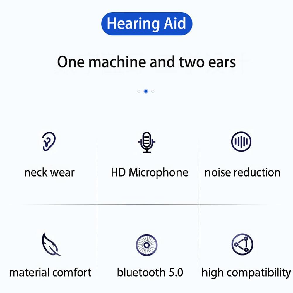 Bluetooth neck hanging binaural in ear neck hanging hearing aid