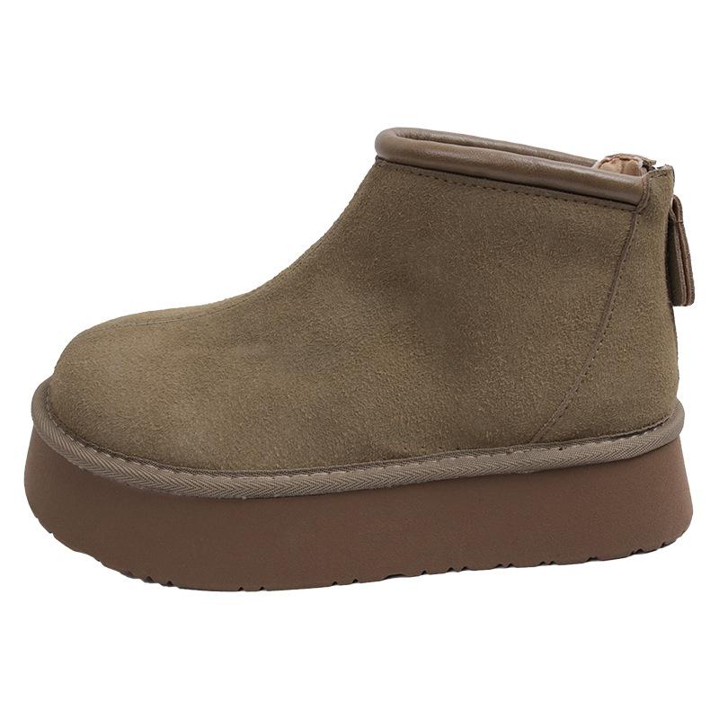 Internet Celebrity Retro Boken Short Boots Women 2025 Autumn and Winter New Short Tube Muffin Platform Ins Casual Single Shoes Snow Boots