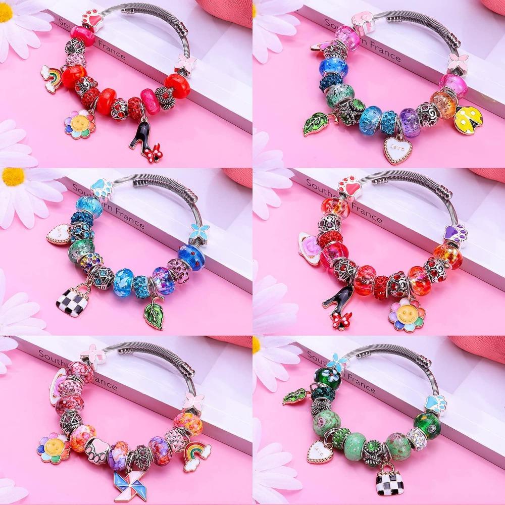 10/30/60pcs European Large Hole Beads Spacer Beads Charm Fairy Wands Beads Rhinestone Craft Beads for DIY Bracelet Jewelry Making